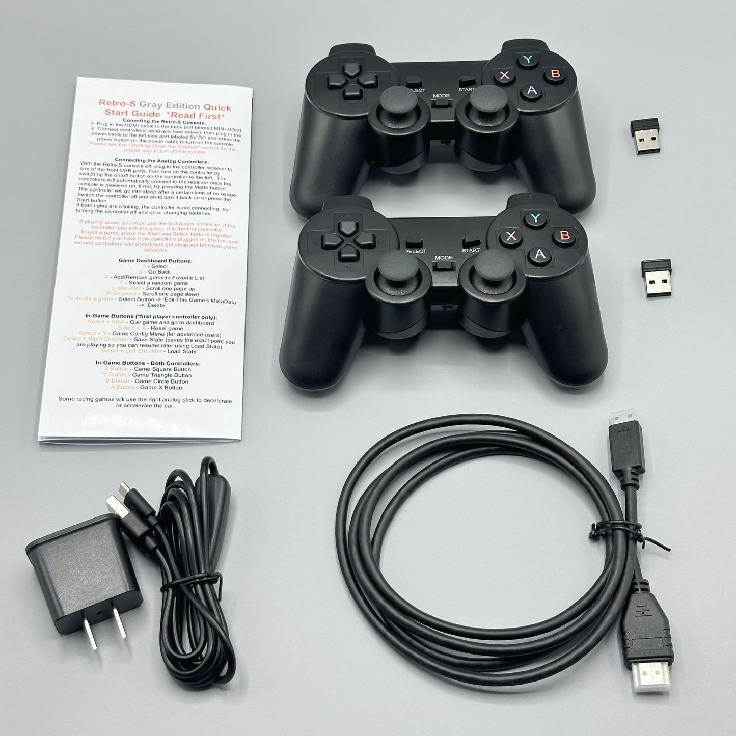 Movaan Retro-S Grey Edition - PS1 Inspired Retro Game Console with Marquee OLED, 512GB and Two Wireless Controllers