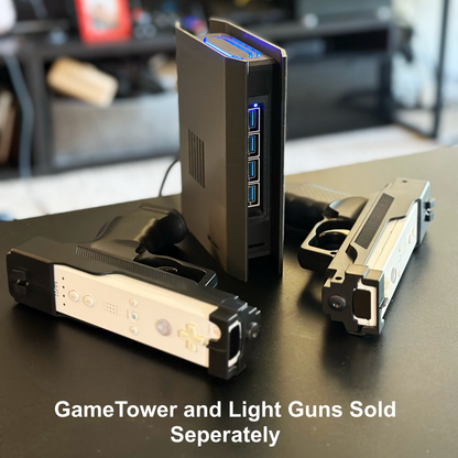 Movaan GameTower R5 Pro - Retro Game Console with Light Guns Support, RGB Lights, 1TB Game Library, and Wireless Rumble Controller