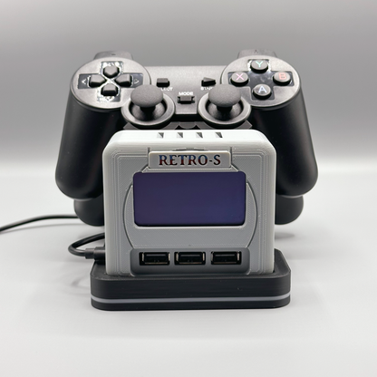 Movaan Retro-S Grey Edition - PS1 Inspired Retro Game Console with Marquee OLED, 512GB and Two Wireless Controllers